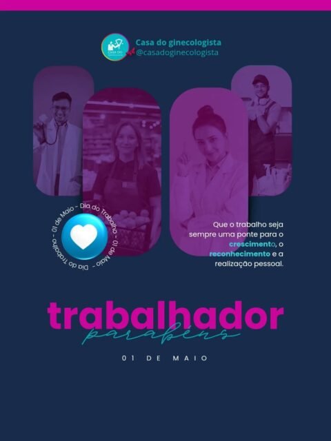Neste 1º de Maio, celebramos quem cuida da vida todos os dias 🩺💙A Casa do Ginecologista homenageia os profissionais que, com dedicação e responsabilidade, fazem a diferença na saúde da mulher — e também todos os trabalhadores que movem o cuidado e a saúde acontecer.Temos orgulho de estar ao lado de quem salva, cuida e transforma vidas 🤝✨