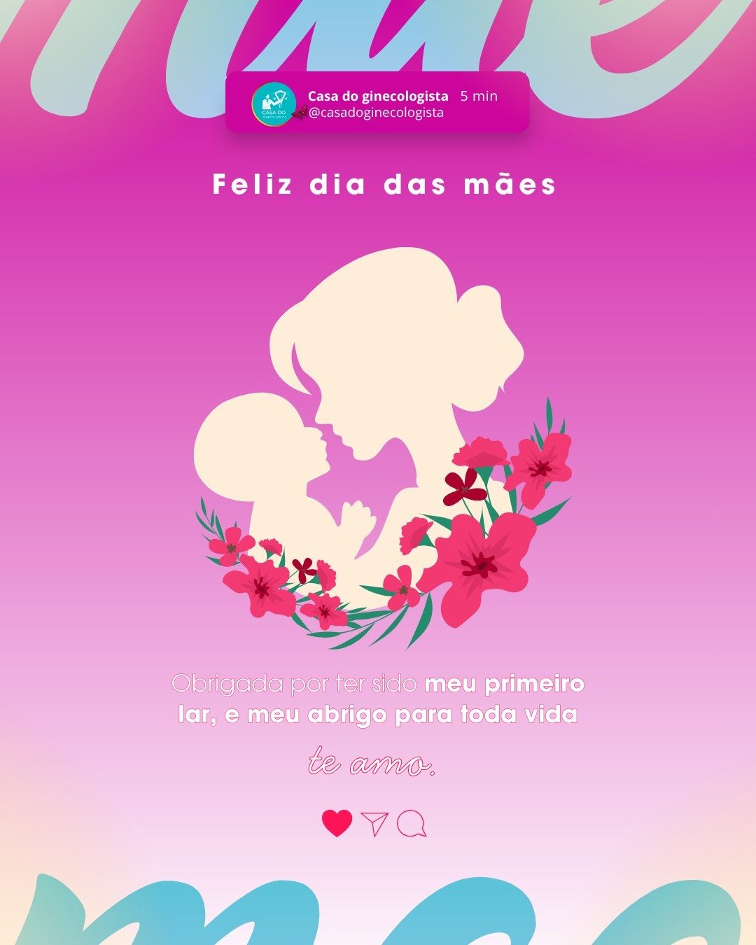 💐✨ Feliz Dia das Mães!Hoje celebramos o amor mais puro, o cuidado que acolhe e a força que inspira todos os dias. 💖
A Casa do Ginecologista deseja um dia especial para todas as mães, repleto de carinho, saúde e momentos inesquecíveis.🌷 Mãe: exemplo de amor, dedicação e cuidado.📞 (77) 99971-2851
🌐 www.casadoginecologista.com.br