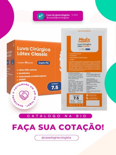 🧤 Proteção e segurança para procedimentos que exigem precisão.A Luva Cirúrgica Estéril 7.5 em Látex com Pó oferece conforto, ajuste adequado e proteção durante procedimentos cirúrgicos e atendimentos profissionais.📦 Caixa com 50 pares
🩺 Conte com a Casa do Ginecologista para encontrar os produtos que sua rotina clínica precisa.📲 (77) 99971-2851
🌐 casadoginecologista.com.br#CasaDoGinecologista