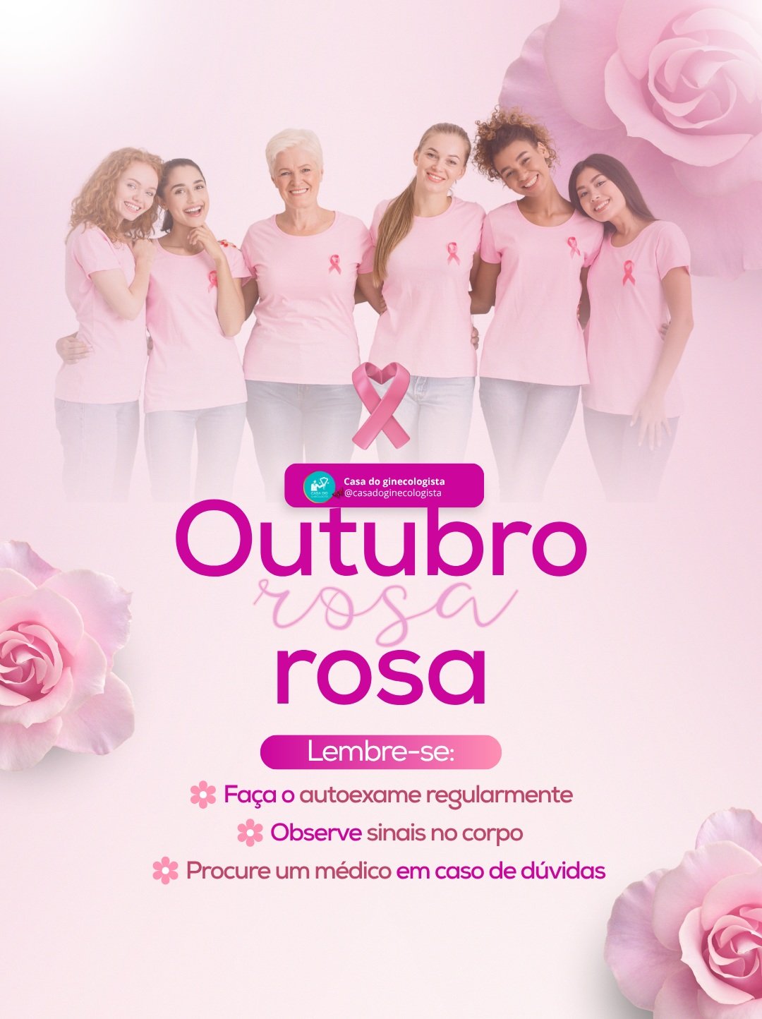 🎀 Outubro Rosa: cuidar também é prevenir.Este mês reforça a importância da prevenção, do diagnóstico precoce e do cuidado com a saúde da mulher. 💗Cuide-se. Previna-se. Compartilhe essa ideia!#OutubroRosa #SaúdeDaMulher #Prevenção #CasaDoGinecologista