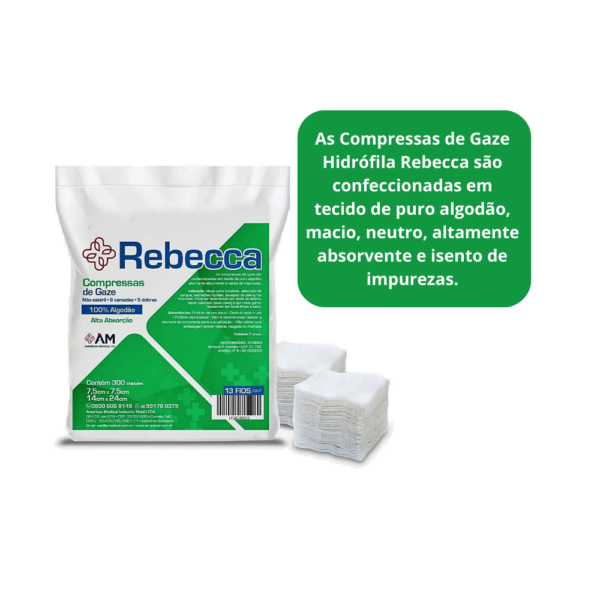 Compressa Gaze Rebecca 13 fios - 500 unidades - Imagem 2
